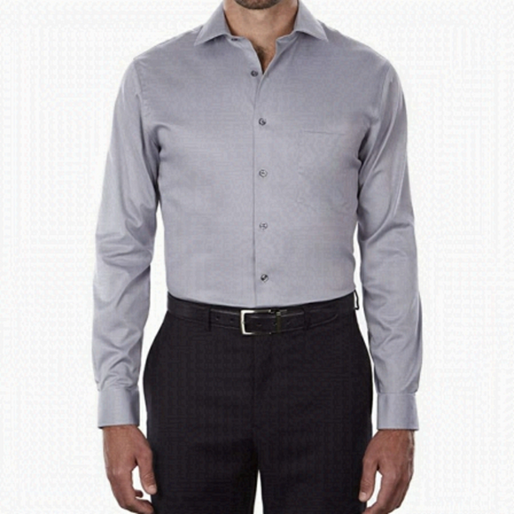 Van Heusen Other - Van Heusen NWOT Grey Regular Fit Button Down Dress Shirt Size L( 16)